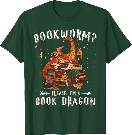 Dragon Book Shirt - Bookworm? Please I'm a Book Dragon T-Shirt - T-Shirt | Forest
