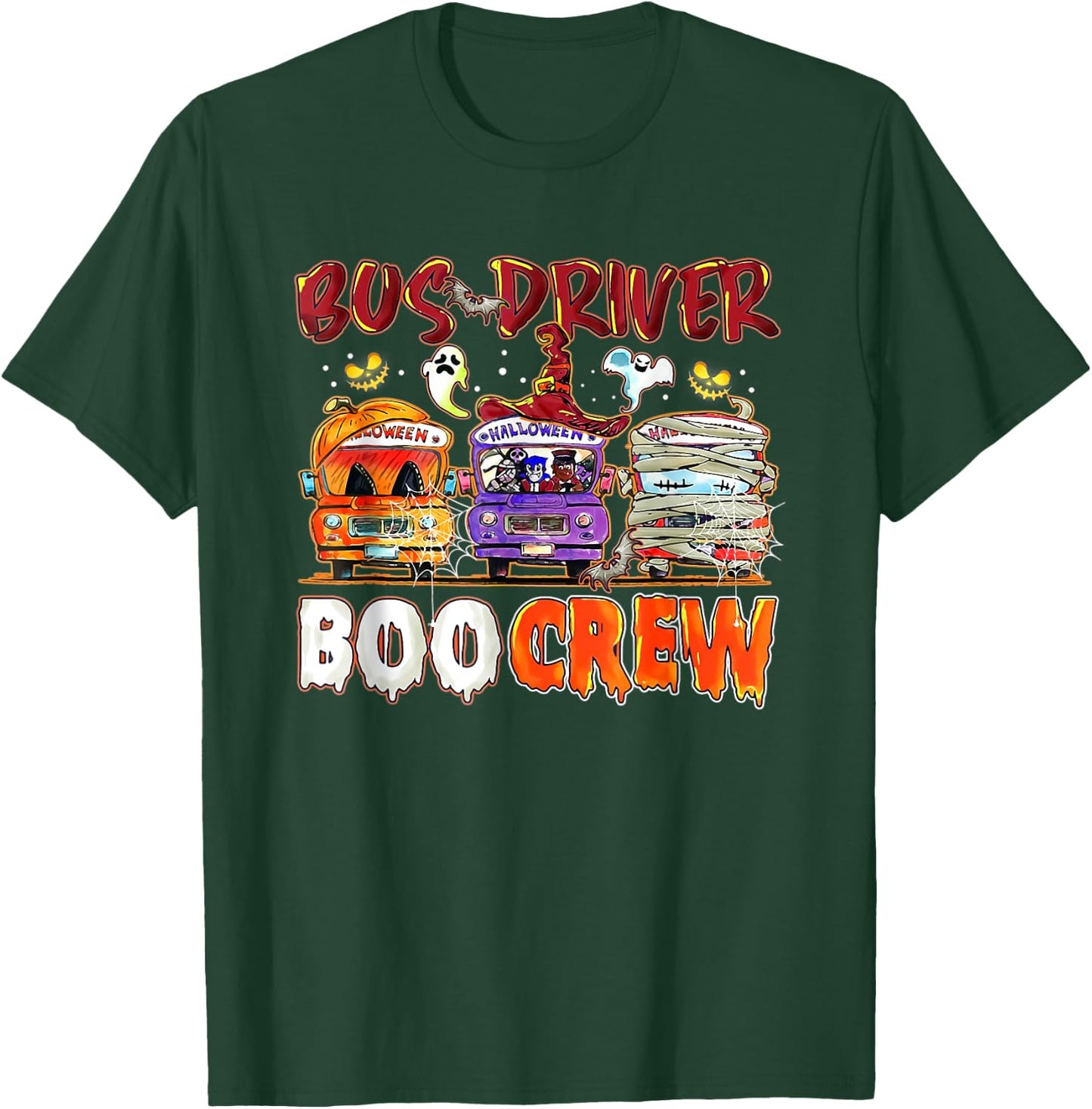 Bus Driver Boo Crew School Bus Driver Life Halloween T-Shirt - T-Shirt | Forest
