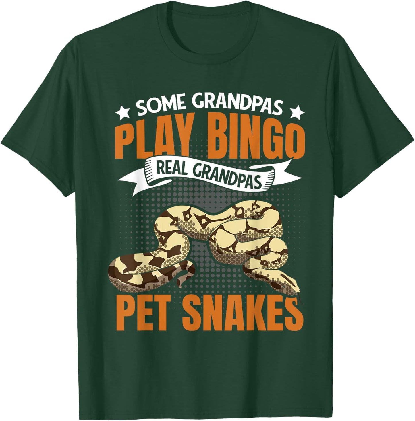 Real Grandpas Pet Snakes Old Guy Men Serpent Reptile T-Shirt - T-Shirt | Forest