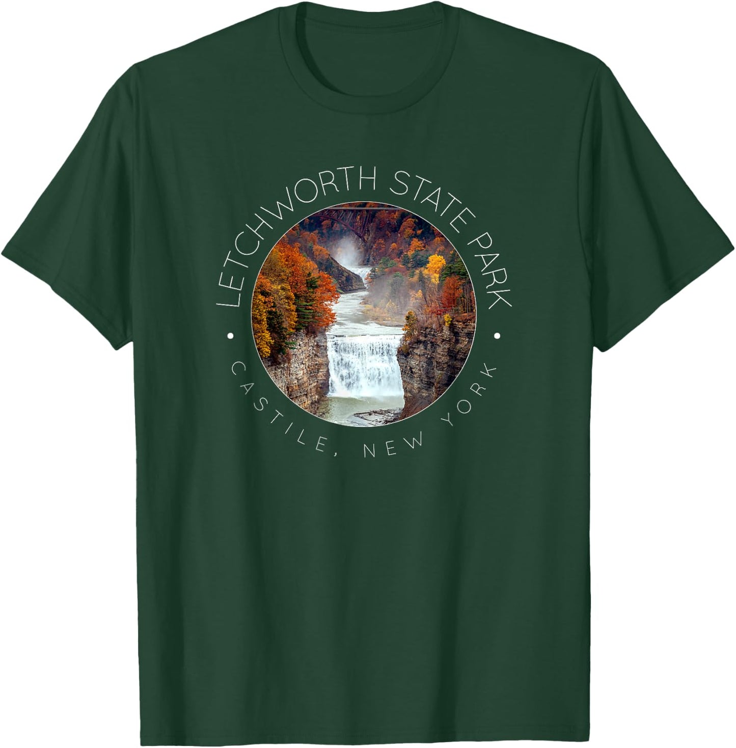 Letchworth State Park, New York State Parks, Waterfall T-Shirt - T-Shirt | Forest