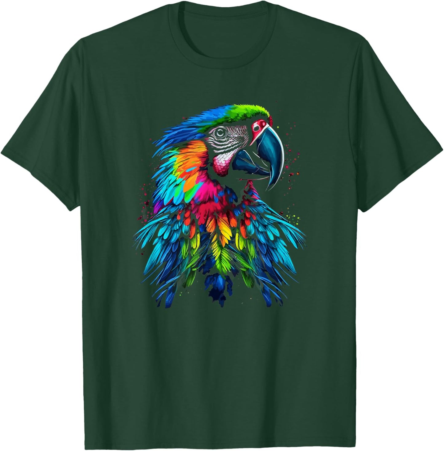 Rainbow Parrot | Beautiful Macaw | Cute Colorful Bird T-Shirt - T-Shirt | Forest