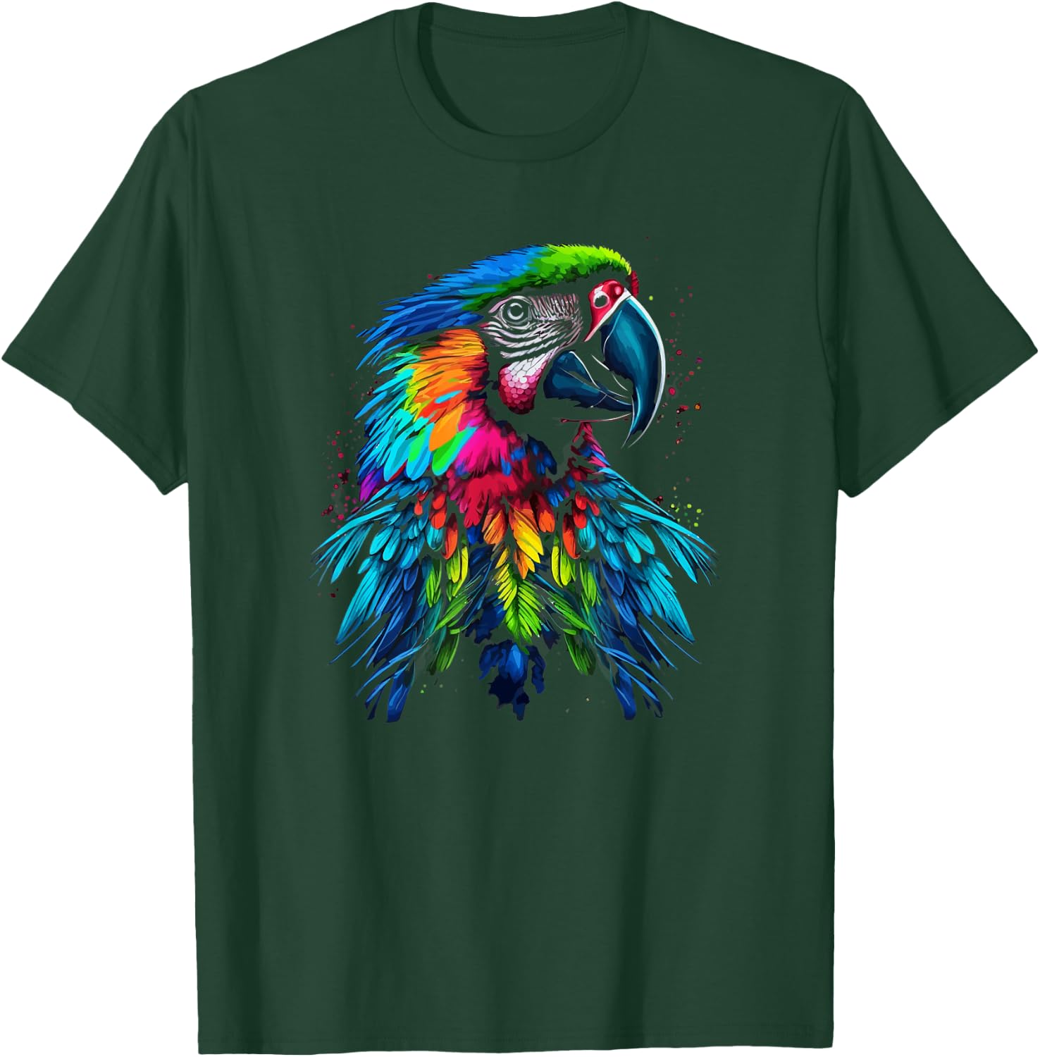 Rainbow Parrot | Beautiful Macaw | Cute Colorful Bird T-Shirt - T-Shirt | Forest