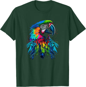 Rainbow Parrot | Beautiful Macaw | Cute Colorful Bird T-Shirt - T-Shirt | Forest