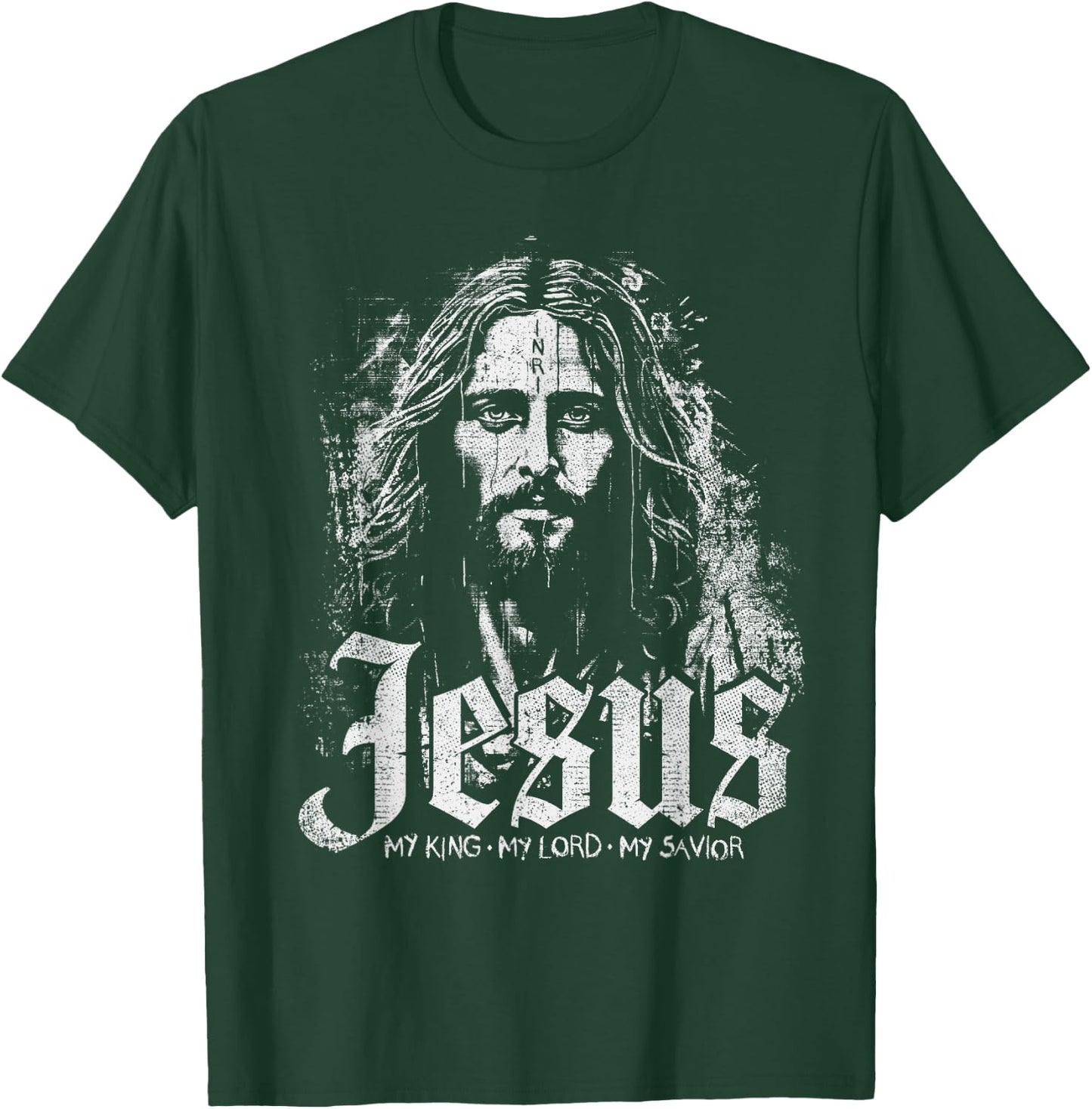 Jesus Christ My King My Lord My Savior Prayer Christian T-Shirt - T-Shirt | Forest
