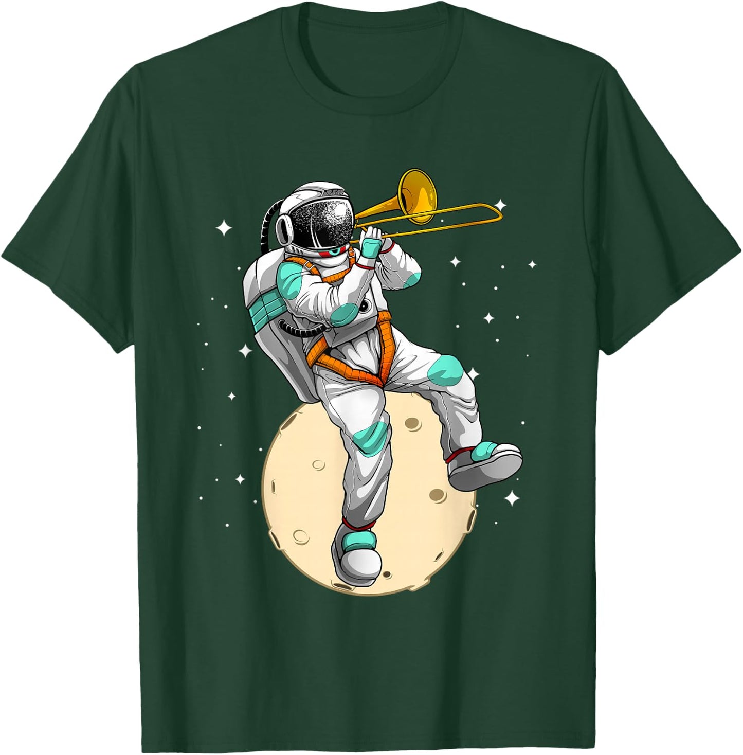 Funny Astronaut Trombone Art Women Trombone Player T-Shirt - T-Shirt | Forest