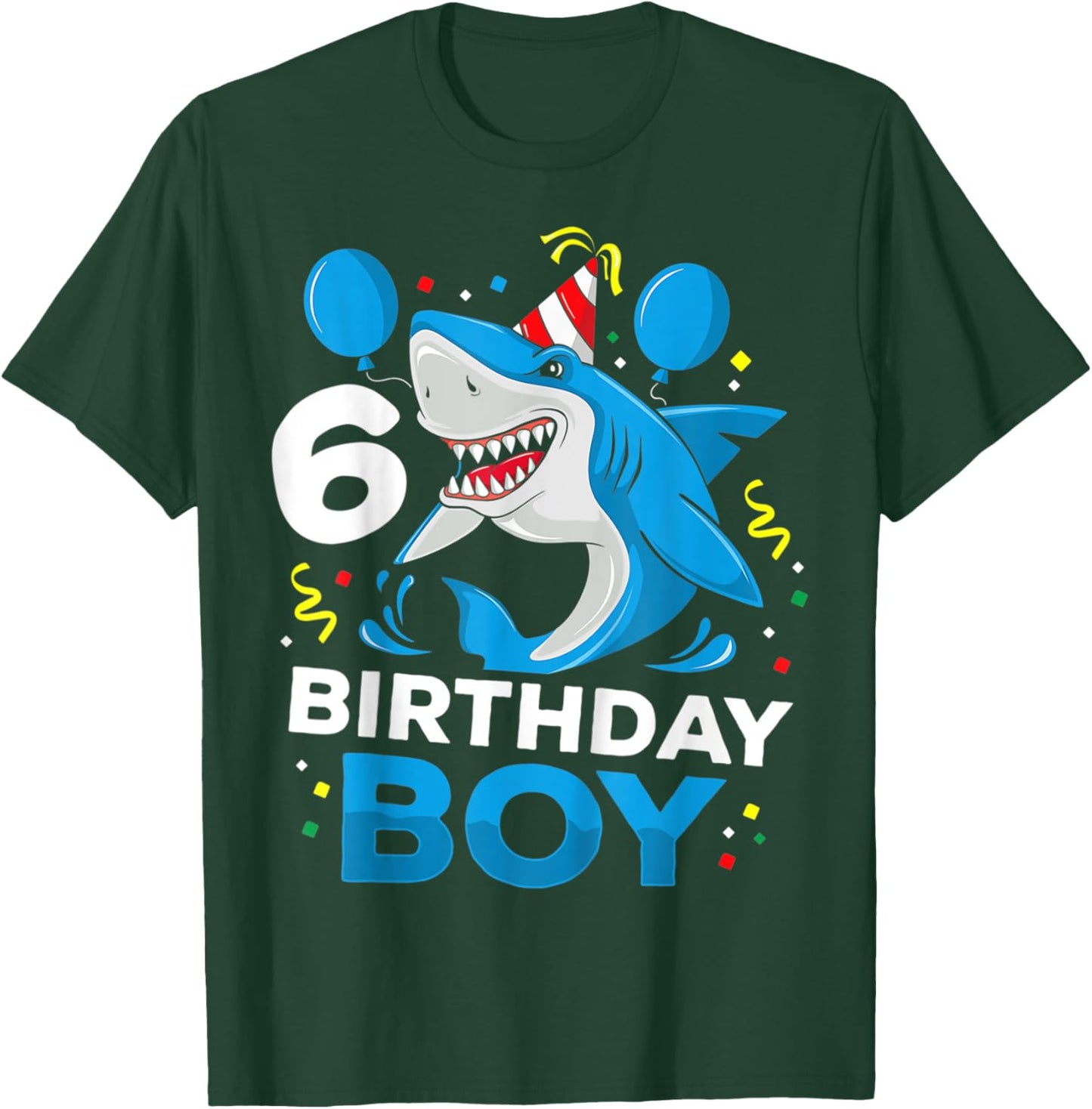Shark Party: 6th Birthday Shirt for Boys with Ocean T-Shirt - T-Shirt | Forest