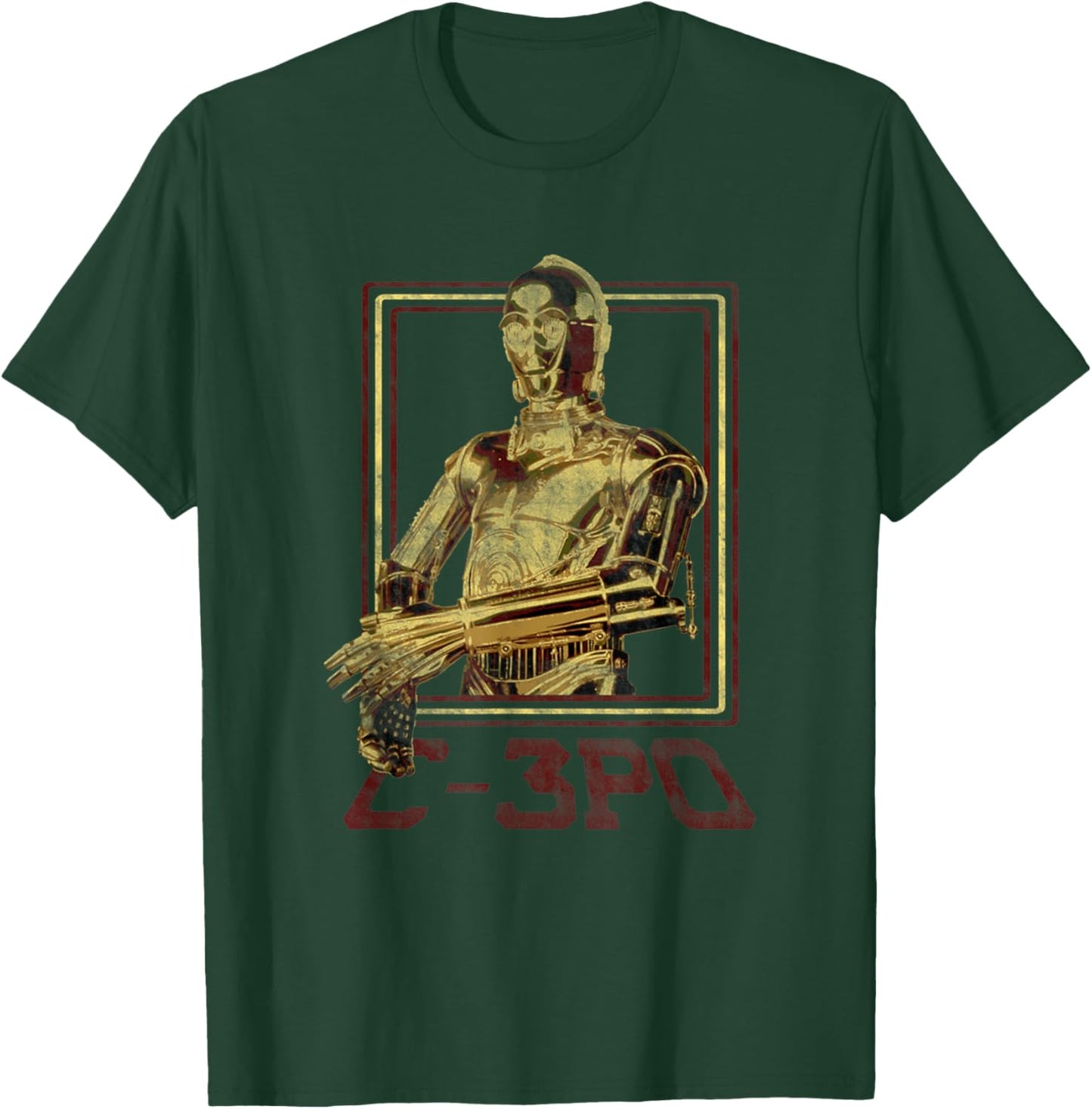 Star Wars Classic C-3PO Vintage Droid Retro Box Portrait T-Shirt - T-Shirt | Forest