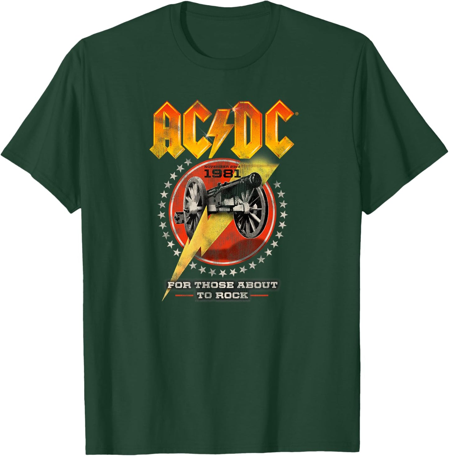 Official AC/DC For Those About To Rock 1981 Rock Band Music T-Shirt - T-Shirt | Forest
