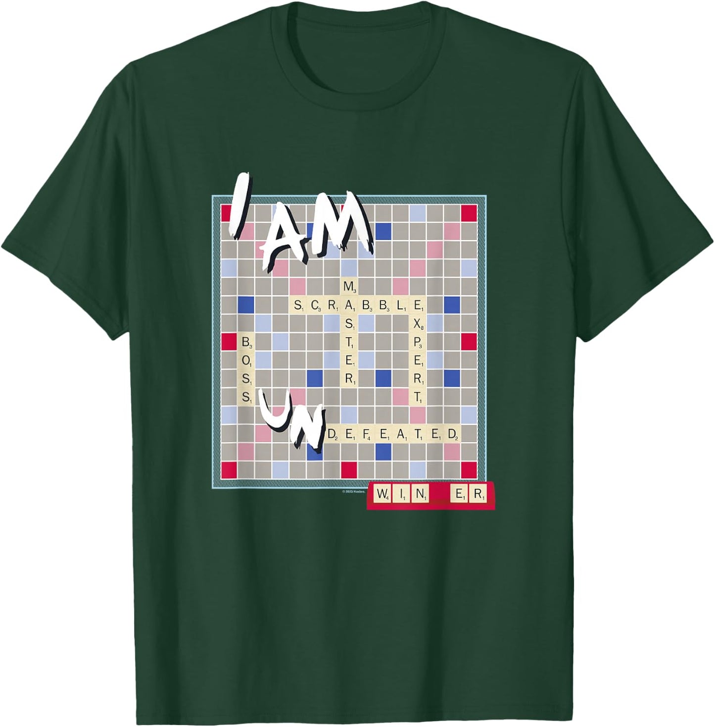 Scrabble I Am Undefeated Winning Letters Vintage Board T-Shirt - T-Shirt | Forest