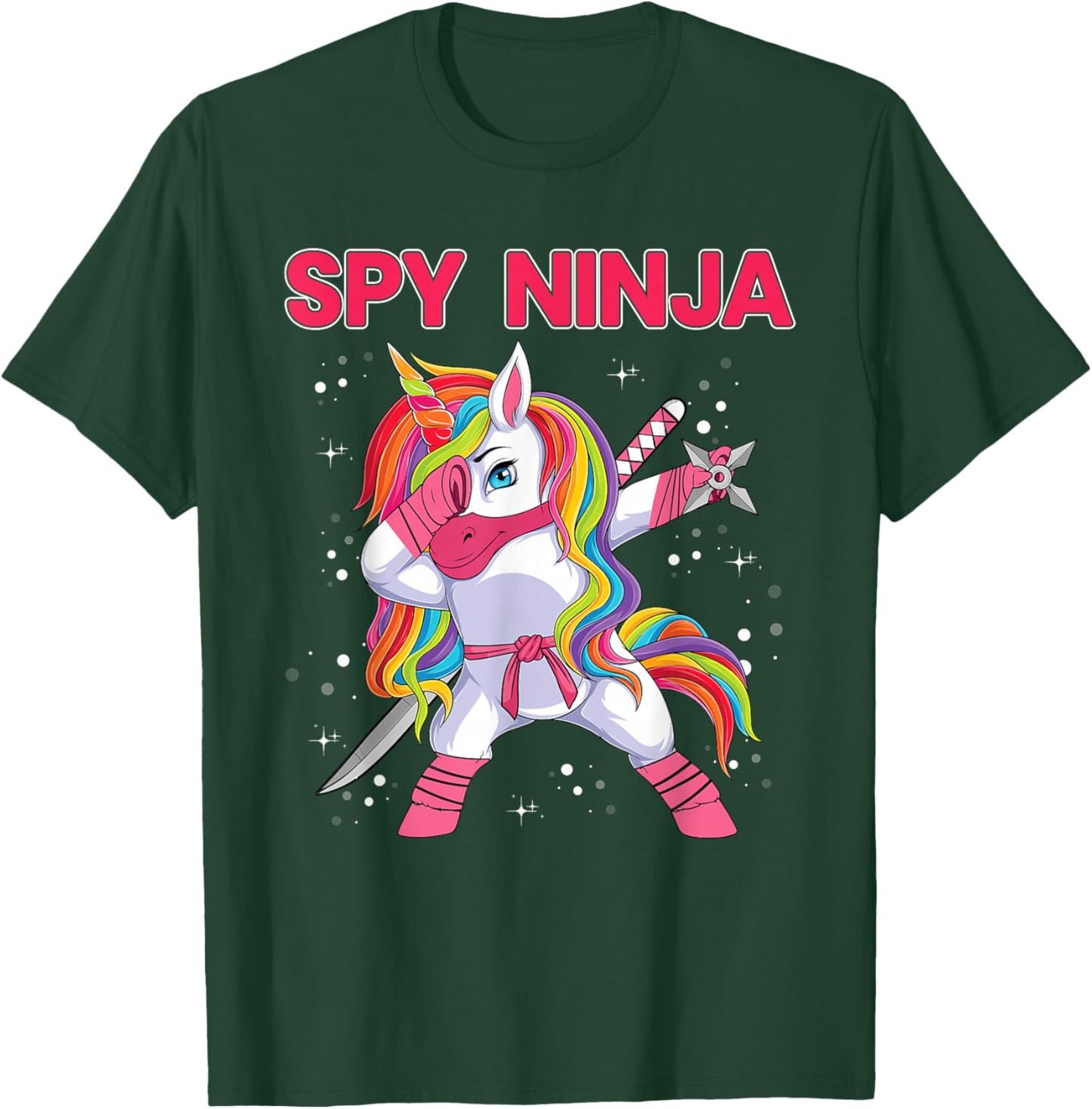 Gaming Spy Unicorn Ninja Gamers Gaming Enthusiast T-Shirt - T-Shirt | Forest