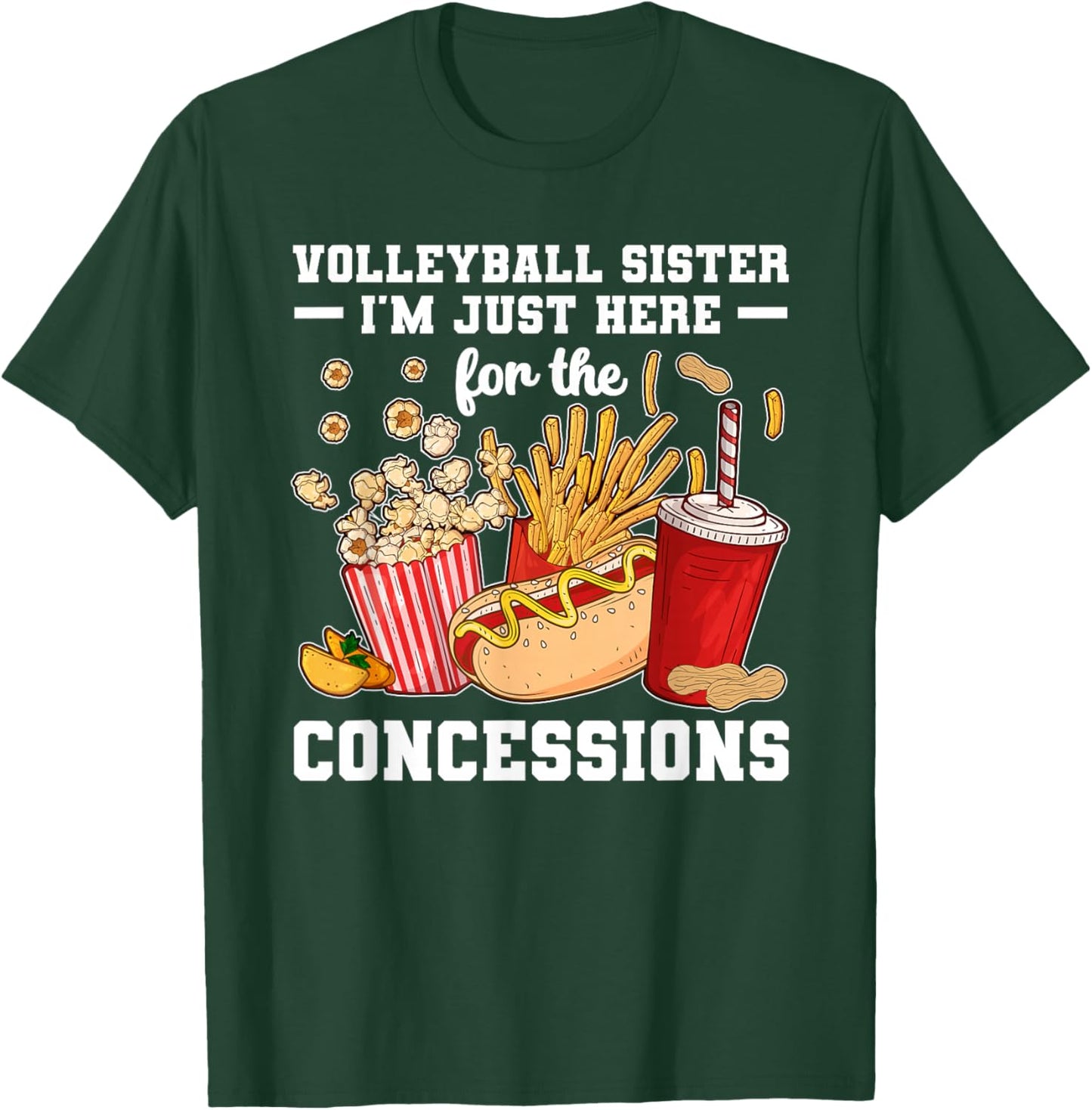 Volleyball Sister Funny Sister Of A Volleyball Player T-Shirt - T-Shirt | Forest