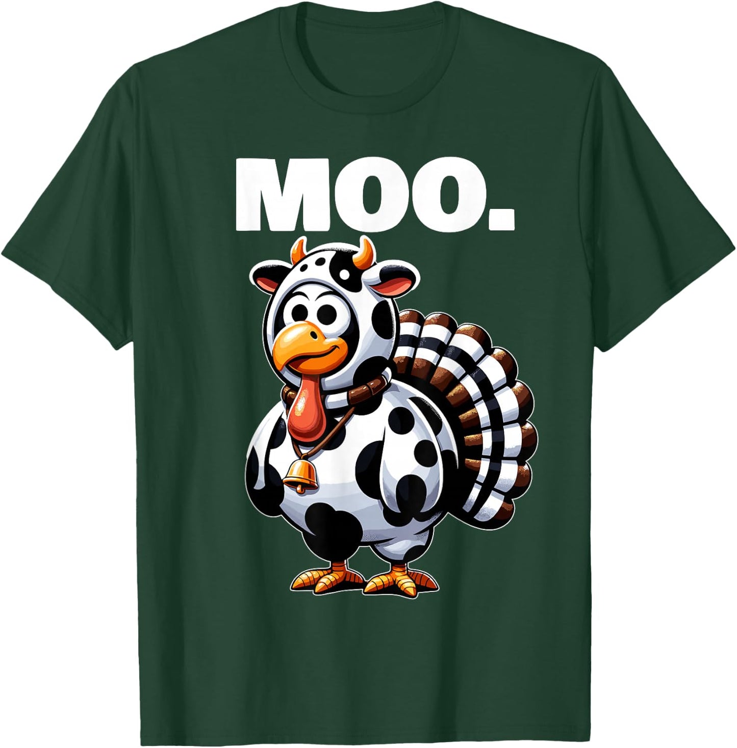 Turkey Moo Funny Thanksgiving T-Shirt - T-Shirt | Forest