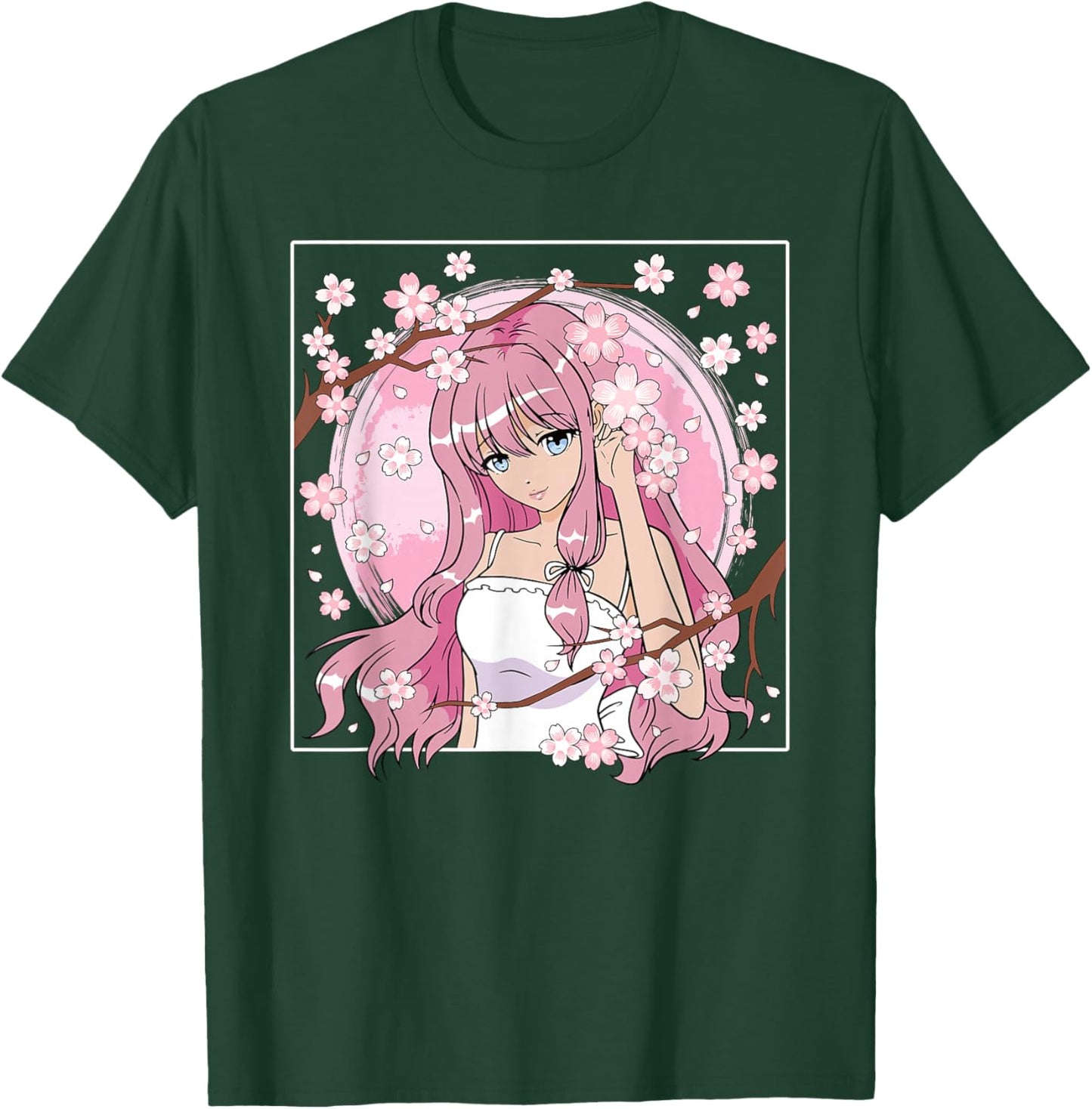 Japanese Anime Girl Otaku Cherry Blossom Sakura Women T-Shirt - T-Shirt | Forest