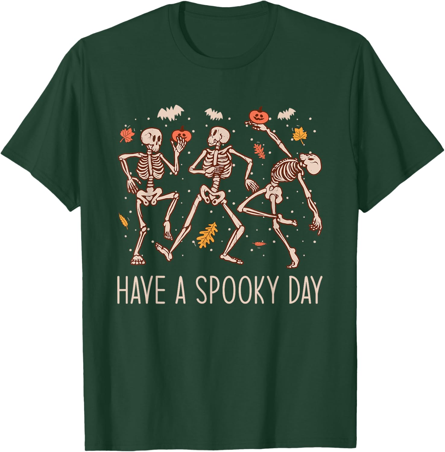 Halloween Dancing Skeletons Have a Spooky Day Fun Retro Joy T-Shirt - T-Shirt | Forest