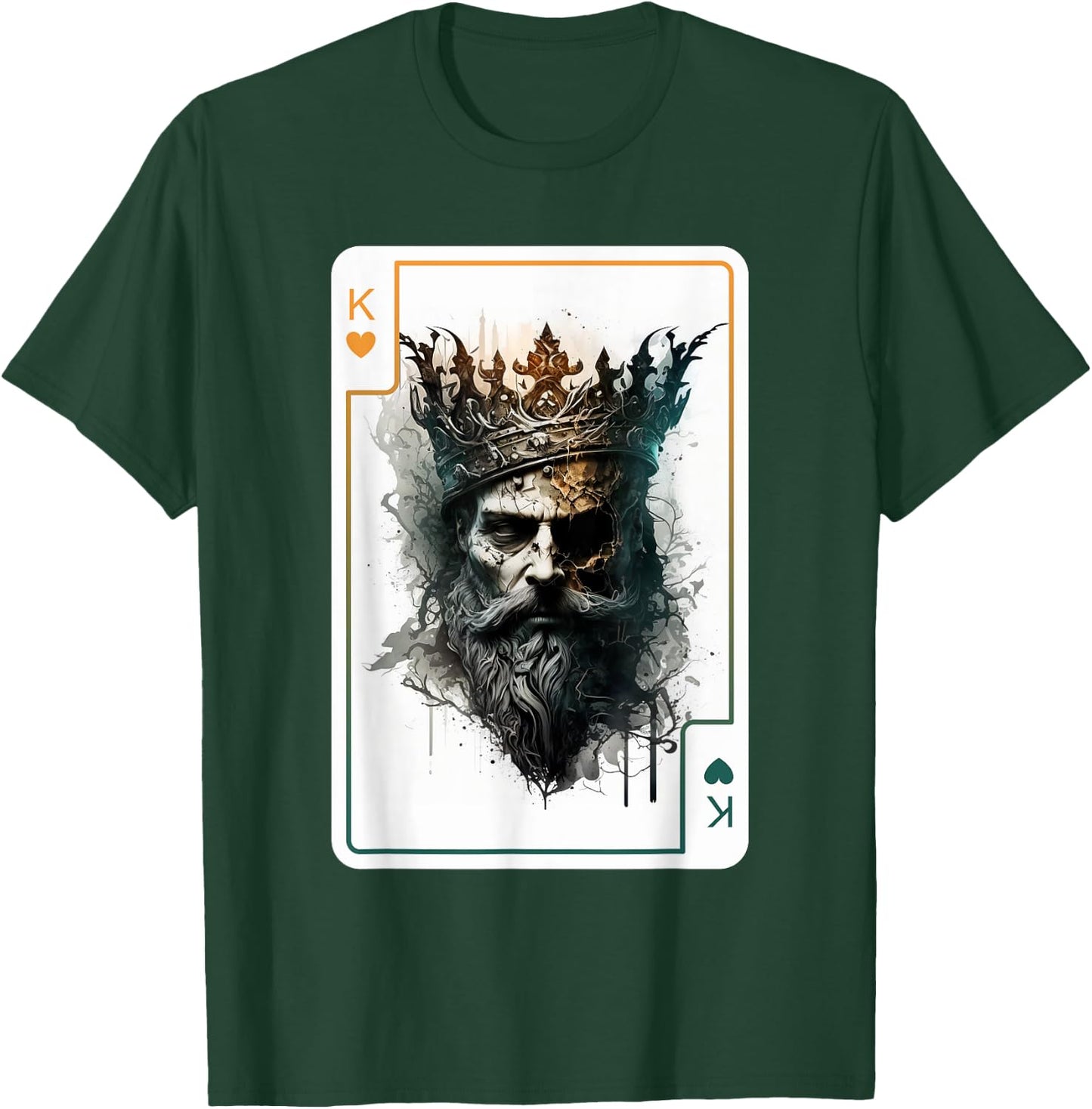 King of Hearts Creepy Card Game Poker Gothic Halloween T-Shirt - T-Shirt | Forest