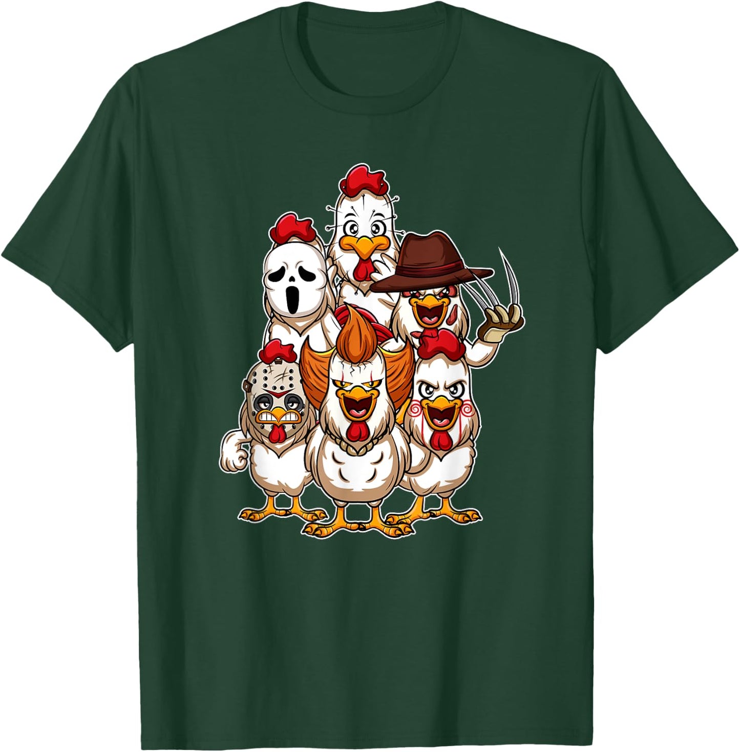 My Little Horror Crew - Halloween Chicken Horror Movie T-Shirt - T-Shirt | Forest