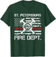 St Petersburg Florida Fire Department Thin Red Line Fireman T-Shirt - T-Shirt | Forest