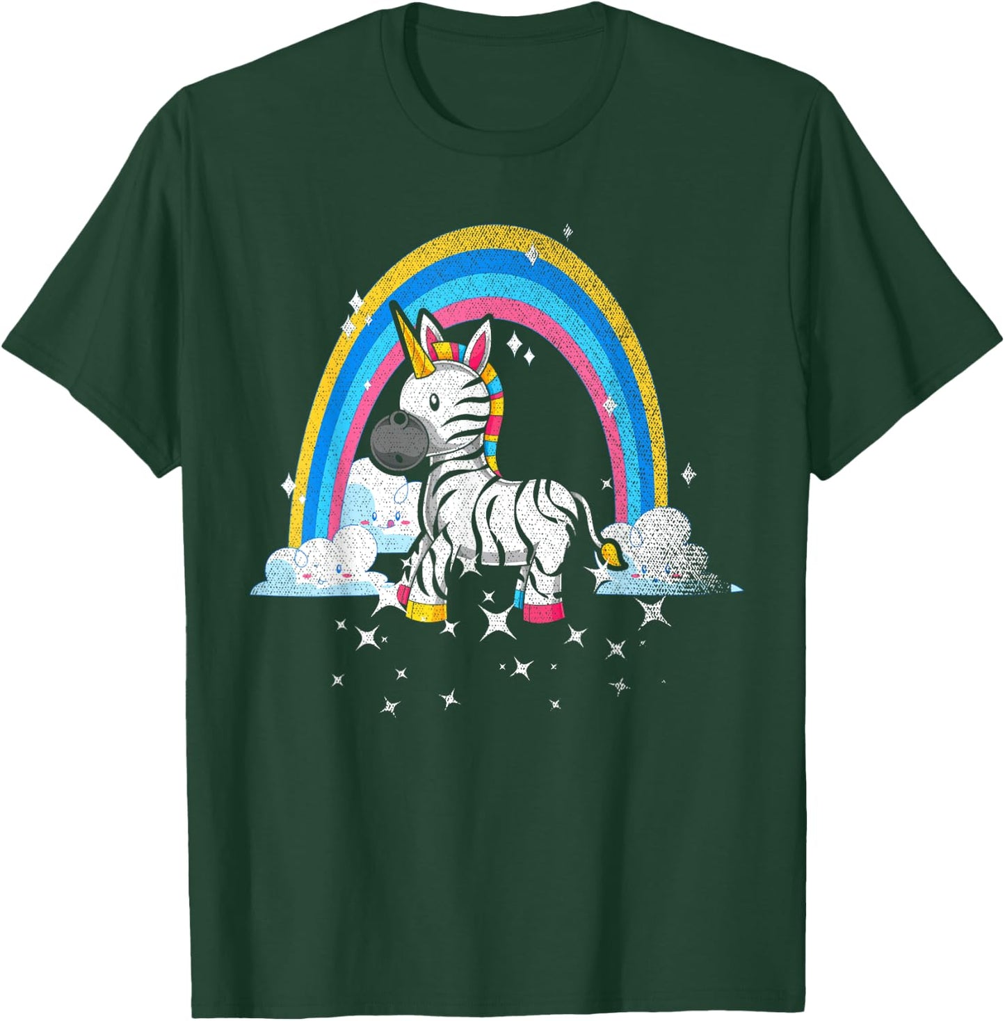 Rainbow Zebracorn Africa Animal Fantasy Zebra Unicorn T-Shirt - T-Shirt | Forest
