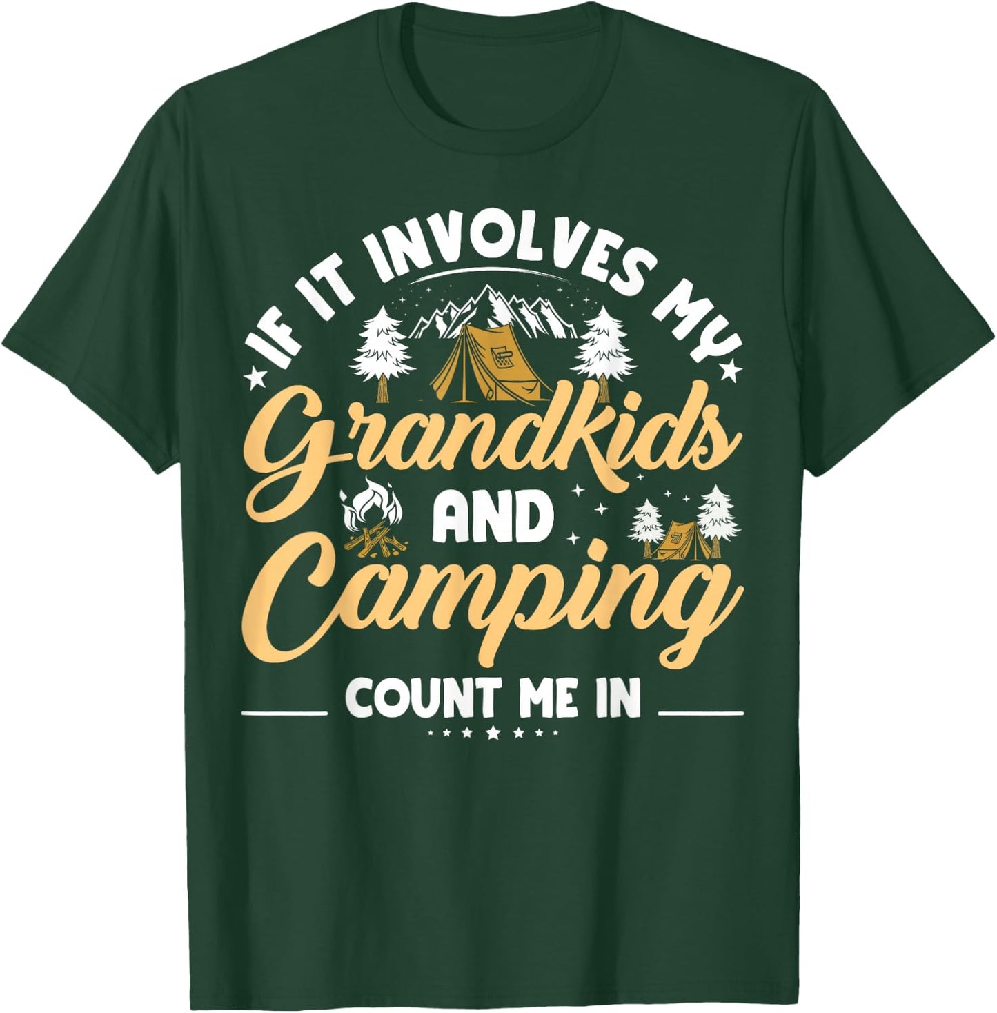 Grandkids And Camping Trip Funny Camping Grandparents T-Shirt - T-Shirt | Forest