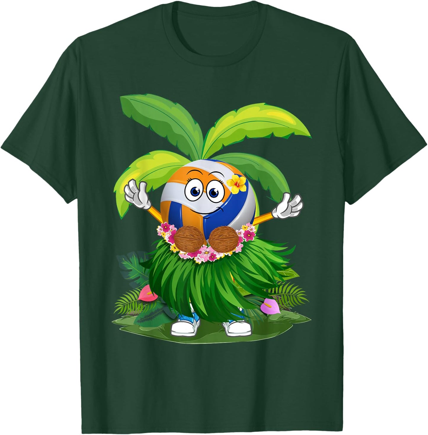 Cute Hawaiian Volleyball Ball Tropical Beach Summer Vacation T-Shirt - T-Shirt | Forest