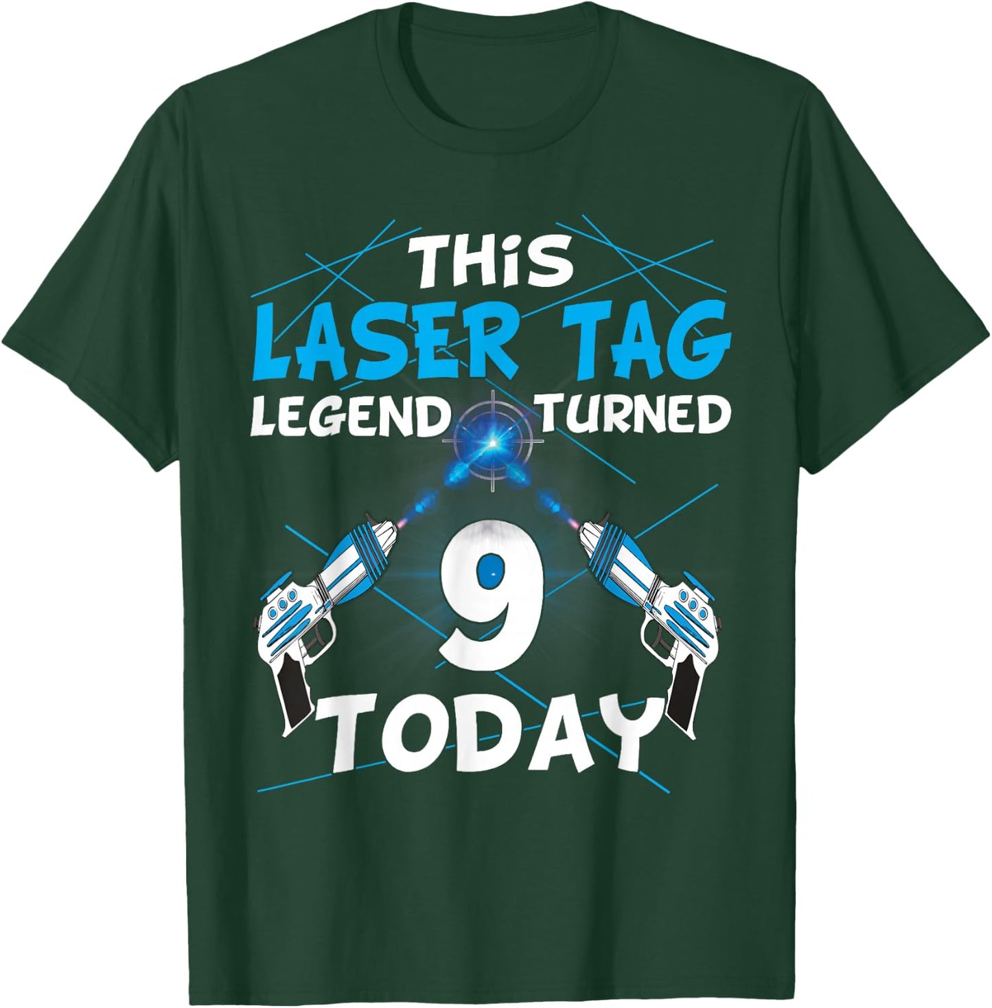 Lasertag Birthday Party - laser tag 9 years birthday T-Shirt - T-Shirt | Forest