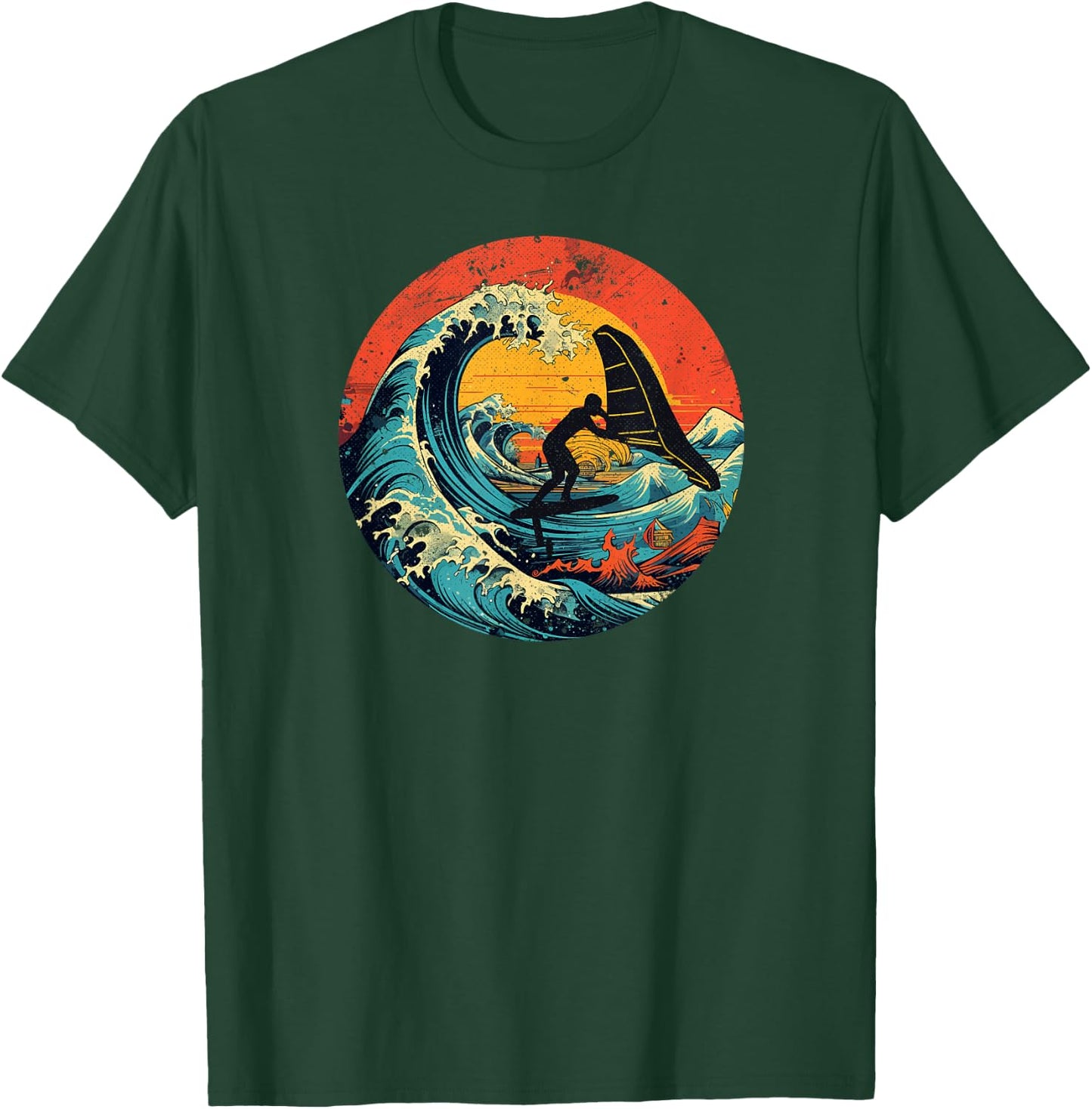 Wingfoil Surfer Wingfoiling Board Vintage Wing Foiling T-Shirt - T-Shirt | Forest