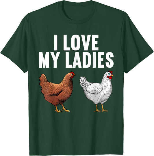 Cool Chicken Art Women Dad Rooster Chicken Farmer T-Shirt - T-Shirt | Forest