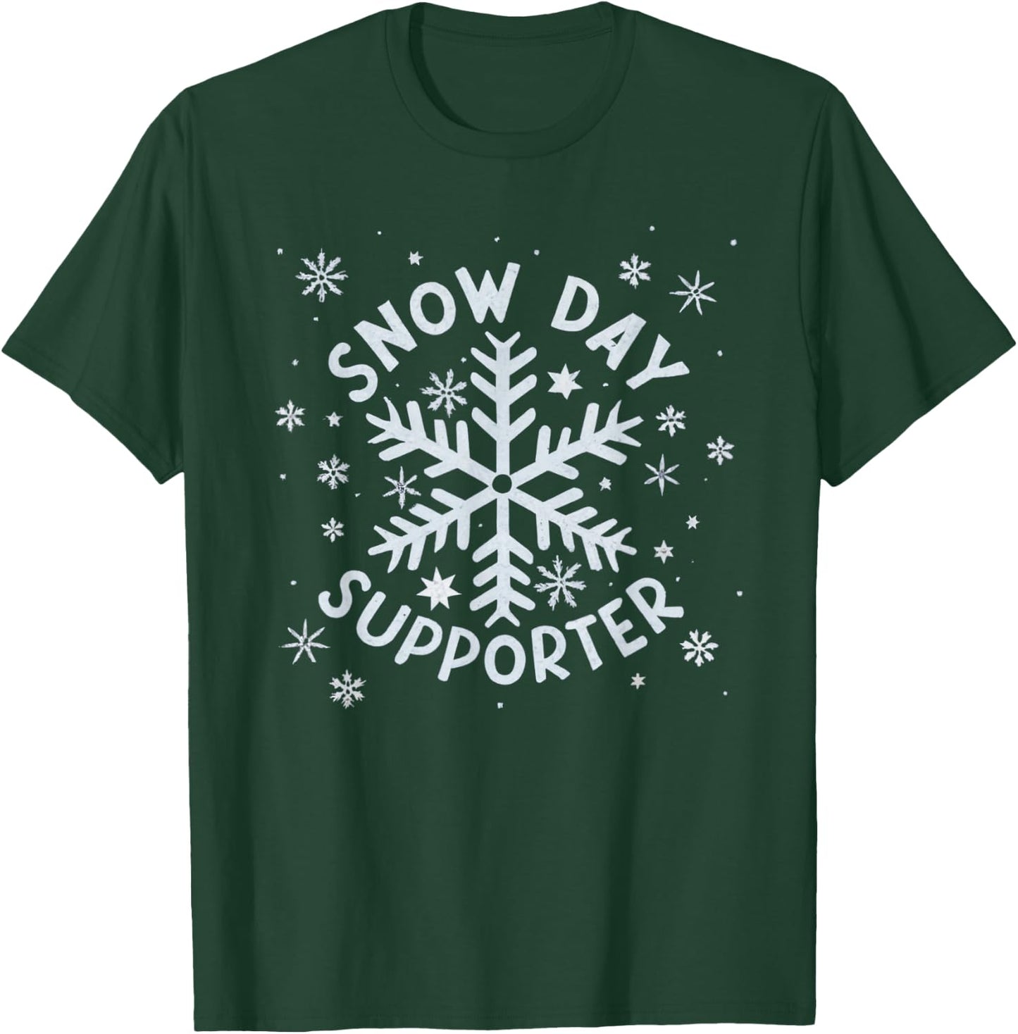 Snow Day Supporter Snowflake Winter Let It Snow T-Shirt - T-Shirt | Forest