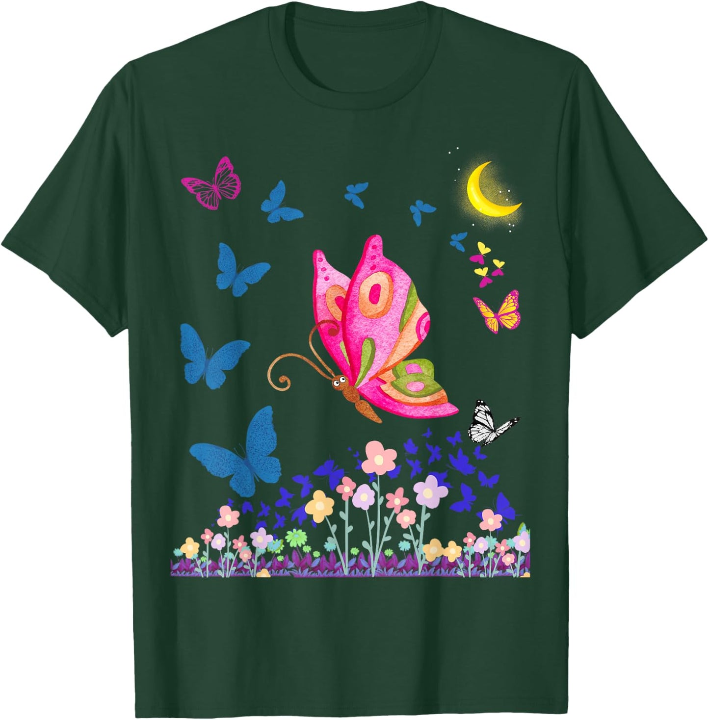 Faithrizing Butterfly Lovers Design - Girls' Butterfly Shirt - Black - Small - Classic Fit - Short Sleeve T-Shirt - T-Shirt | Forest