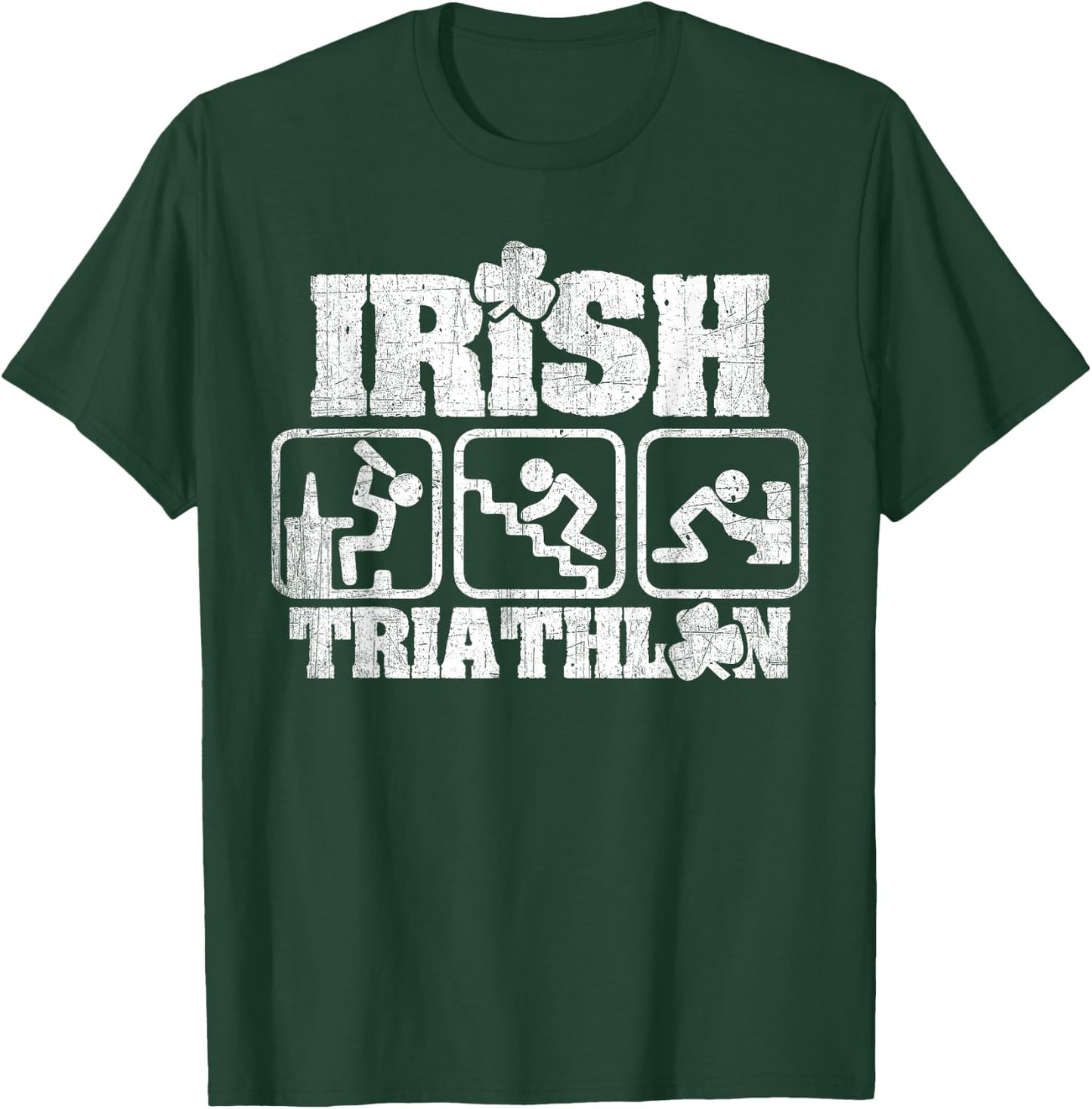 Irish Triathlon St. Patrick's Day Day Drinking Party T-Shirt - T-Shirt | Forest
