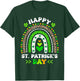 Groovy Happy St Patricks Day Leopard Rainbow Shamrock Irish T-Shirt - T-Shirt | Forest