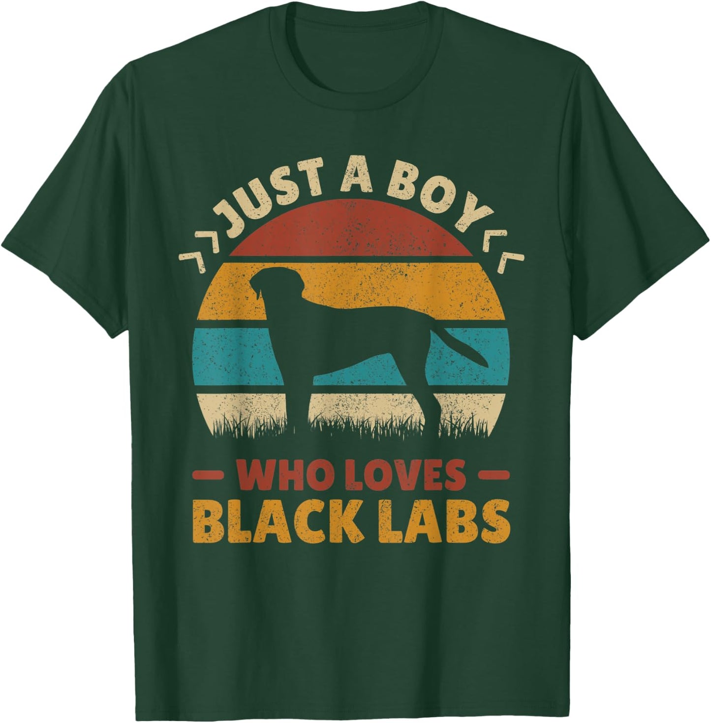 Just A Boy Who Loves Black Labs Dog Lover Labrador Retriever T-Shirt - T-Shirt | Forest