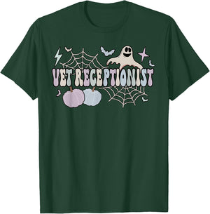 Spooky Vet Receptionist Halloween Veterinary Receptionist T-Shirt - T-Shirt | Forest