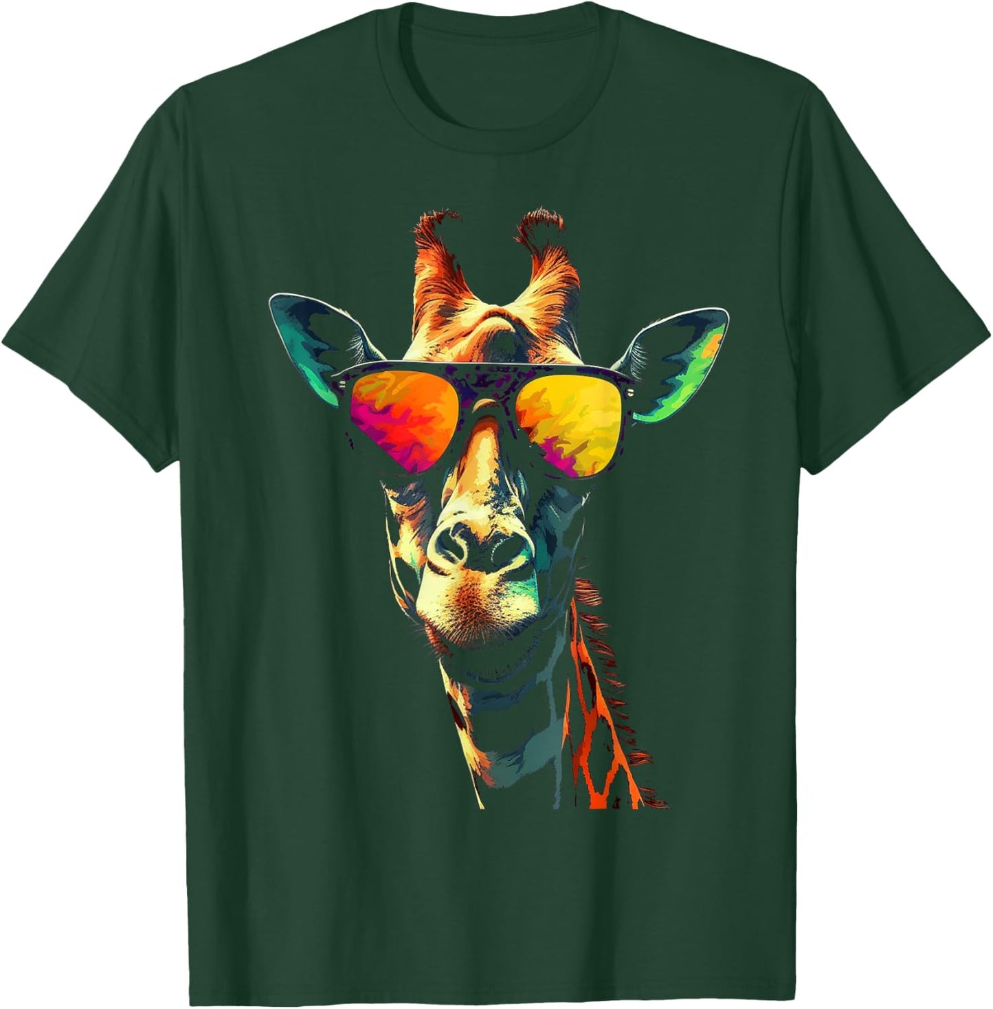Giraffe Artwork Sunglasses Animal T-Shirt - T-Shirt | Forest