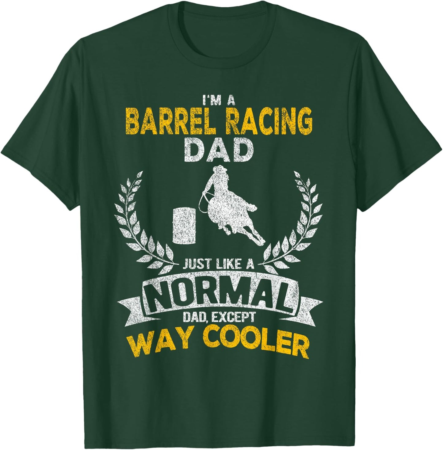 Funny Barrel Racing Dad Barrel Racing Girl Horse Retro T-Shirt - T-Shirt | Forest