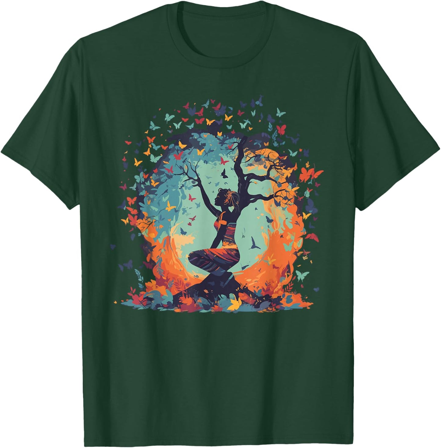 Butterfly Tree of Life Yoga T-Shirt - T-Shirt | Forest