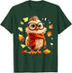 Cute Chick Fall Leaves Chicken Farm Animal Autumn T-Shirt - T-Shirt | Forest