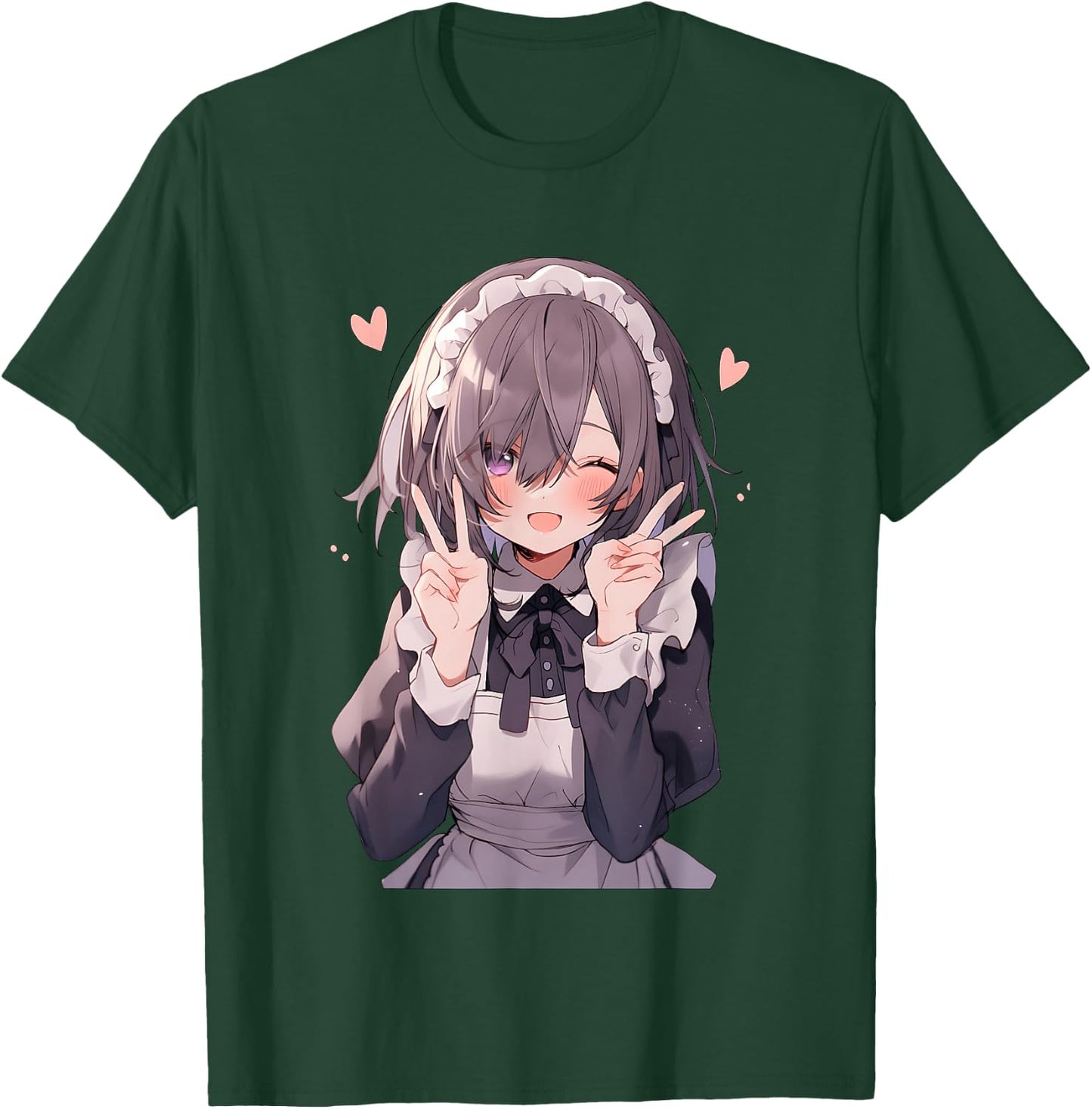 Kawaii Anime Girl Maid Cute Otaku T-Shirt - T-Shirt | Forest