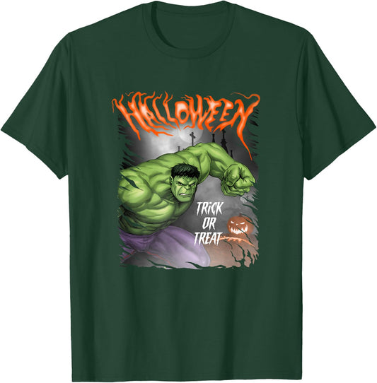 Marvel Comics Retro Classic Halloween Hulk Pumpkin Poster T-Shirt - T-Shirt | Forest