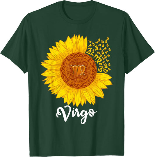 Virgo Sunflower Zodiac Sign Floral Astrology Women T-Shirt - T-Shirt | Forest