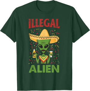 Funny Cinco De Mayo Illegal Alien Drinking T-Shirt - T-Shirt | Forest