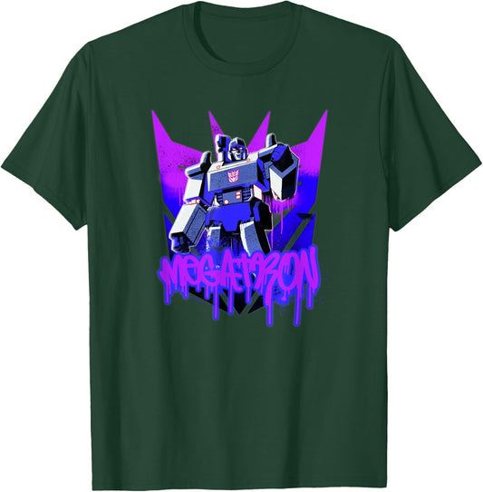 Transformers Megatron Graffiti Painted Wall Portrait T-Shirt - T-Shirt | Forest