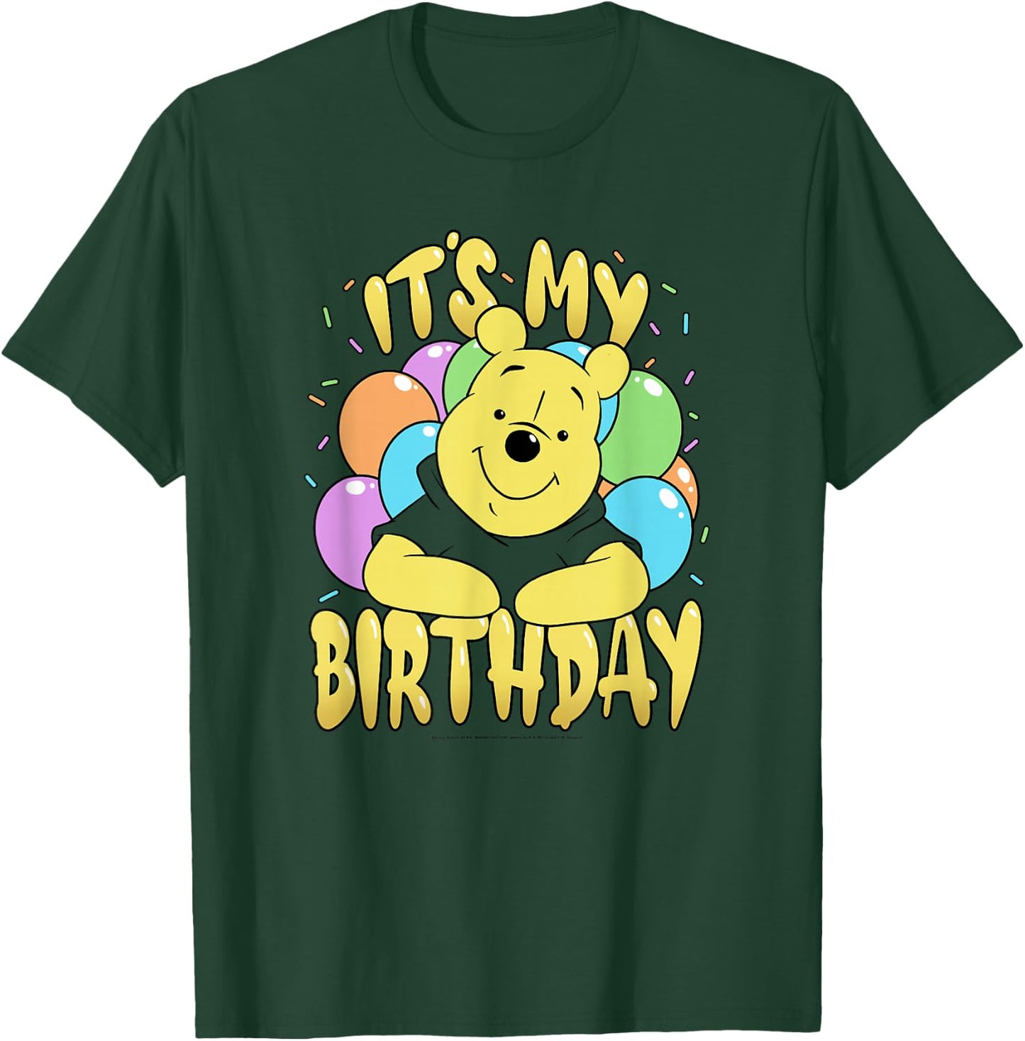 Disney Winnie The Pooh It's My Birthday Balloons T-Shirt - T-Shirt | Forest
