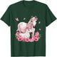 Horse with Foal - Flowers and Butterflies T-Shirt - T-Shirt | Forest