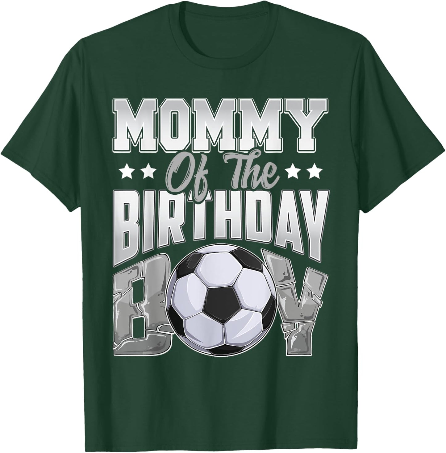 Mommy Soccer birthday Boy Family Baller b-day Party T-Shirt - T-Shirt | Forest