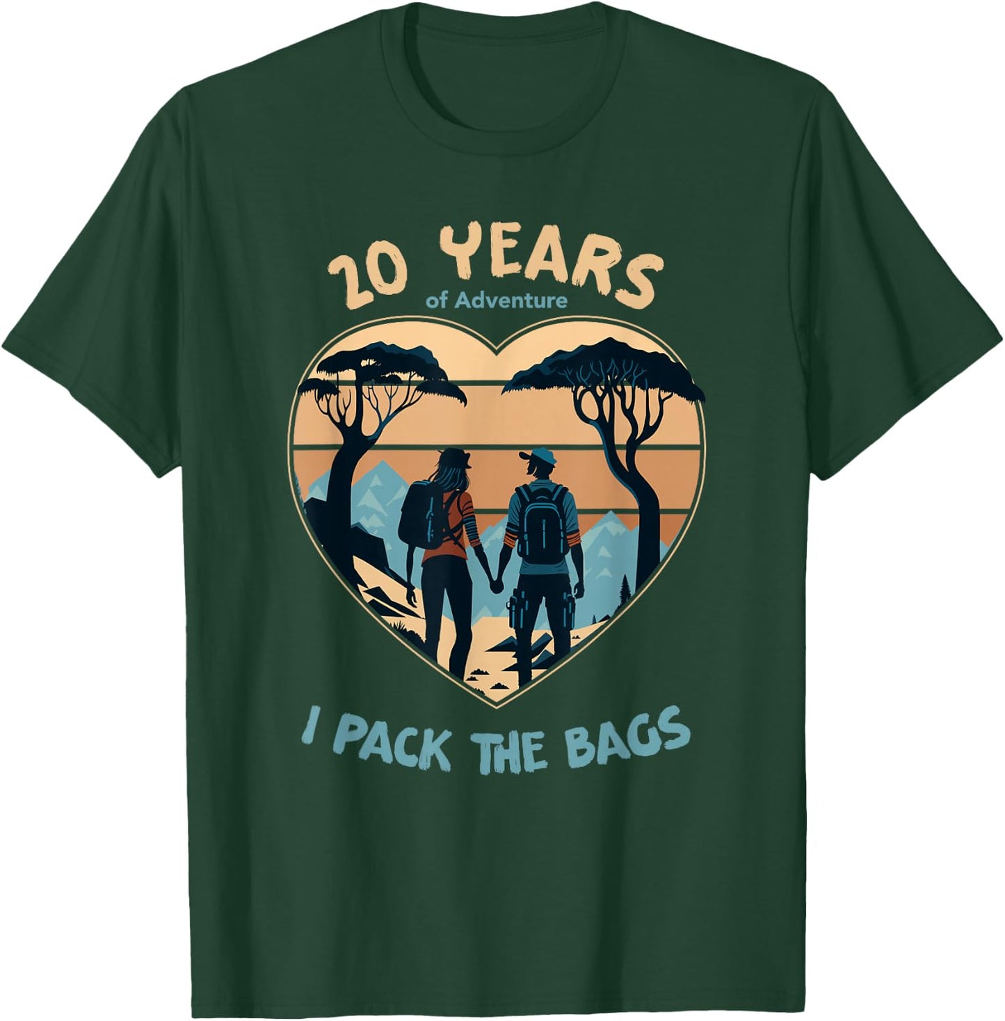 20 Years Adventure Pack the Bags 20th Anniversary Matching T-Shirt - T-Shirt | Forest