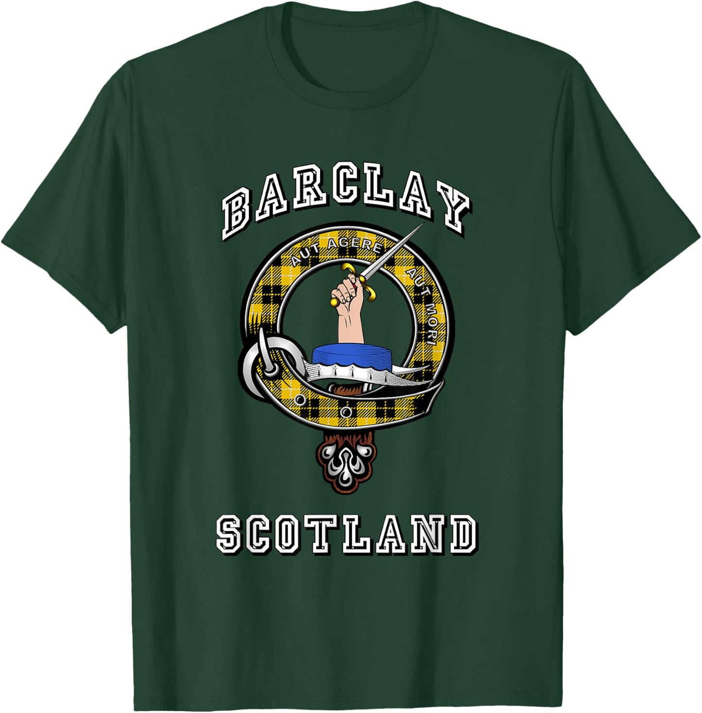 Barclay Tartan Clan Badge Athletic Style T-Shirt - T-Shirt | Forest