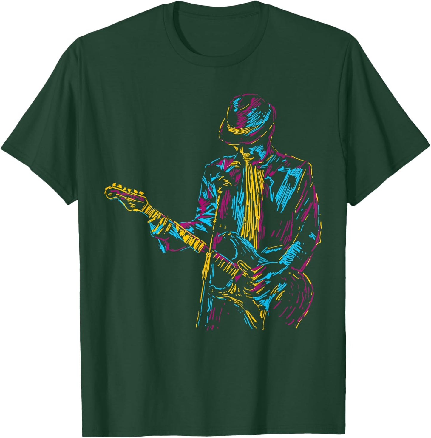 Abstract Art Musician Music Band bass Player Small T-Shirt - T-Shirt | Forest
