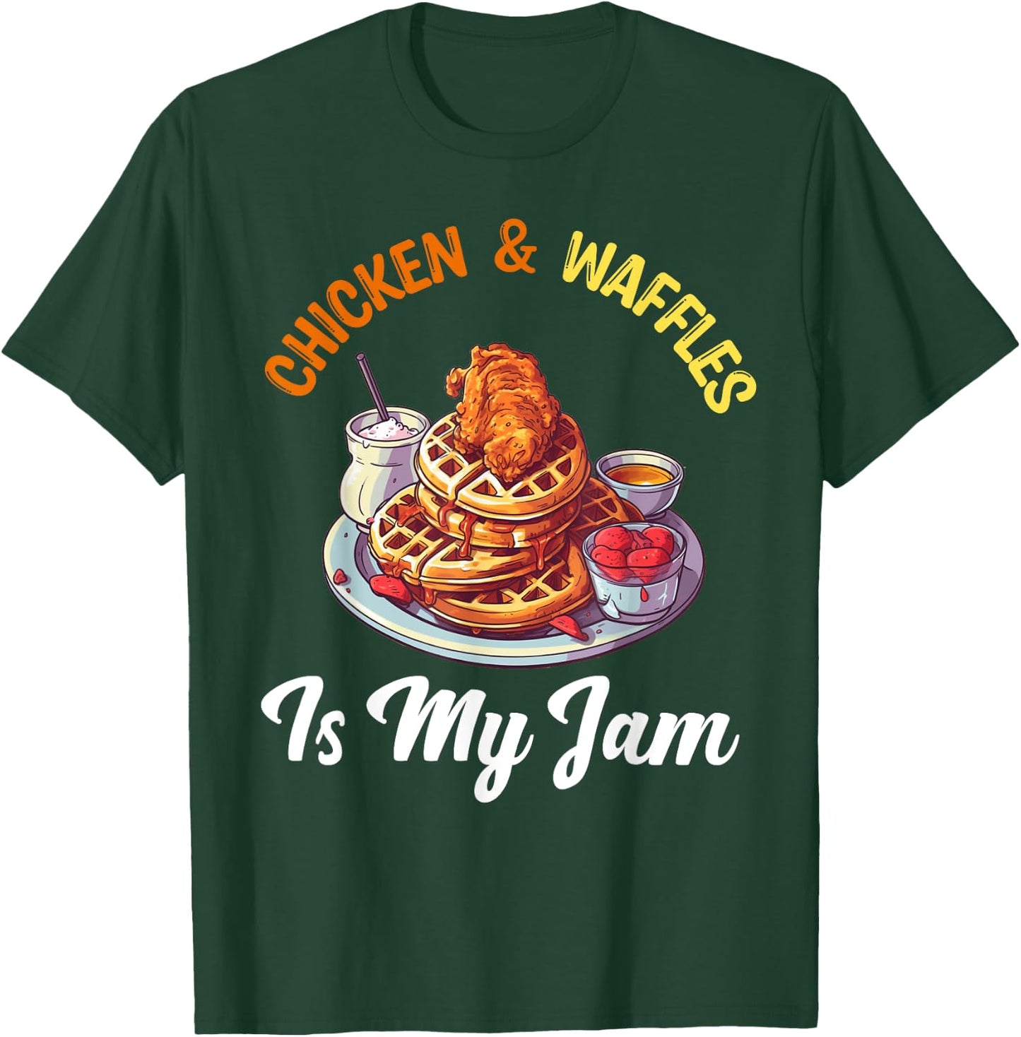 Chicken and Waffles Fried Chicken Wings Lover Food Junkie T-Shirt - T-Shirt | Forest