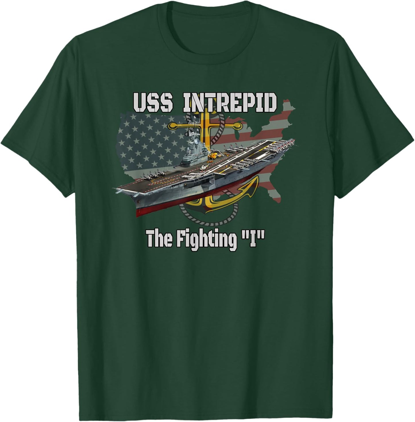 Aircraft Carrier USS Intrepid CV-11 CVA-11 CVS-11 Veterans T-Shirt - T-Shirt | Forest